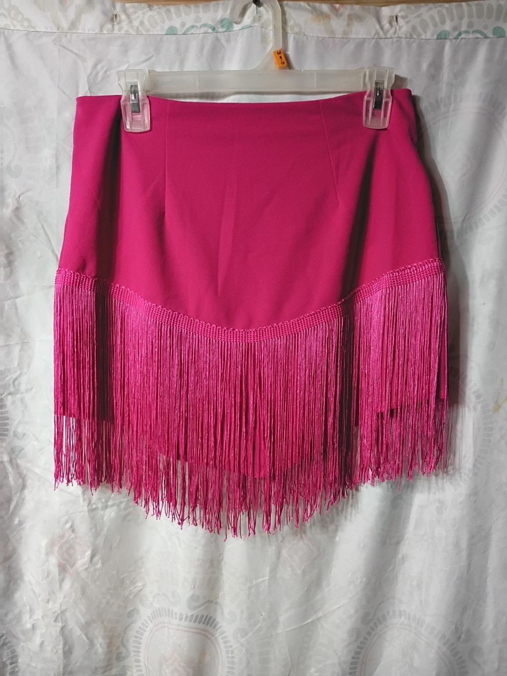SHEIN Hot Pink Fringe Mini Skirt
